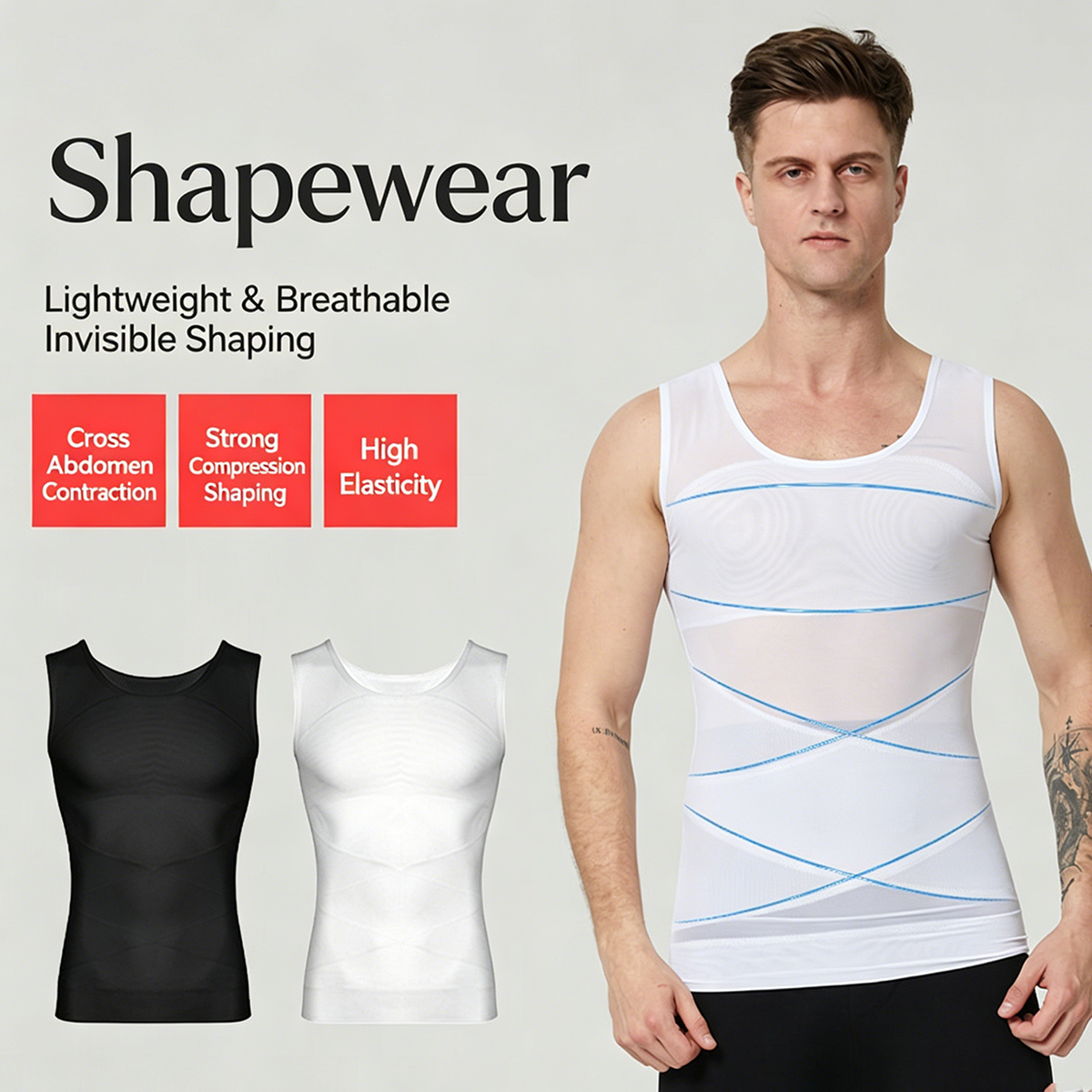 Crossfit Weight Vest - Men Compression Shirts for Men Shapewear