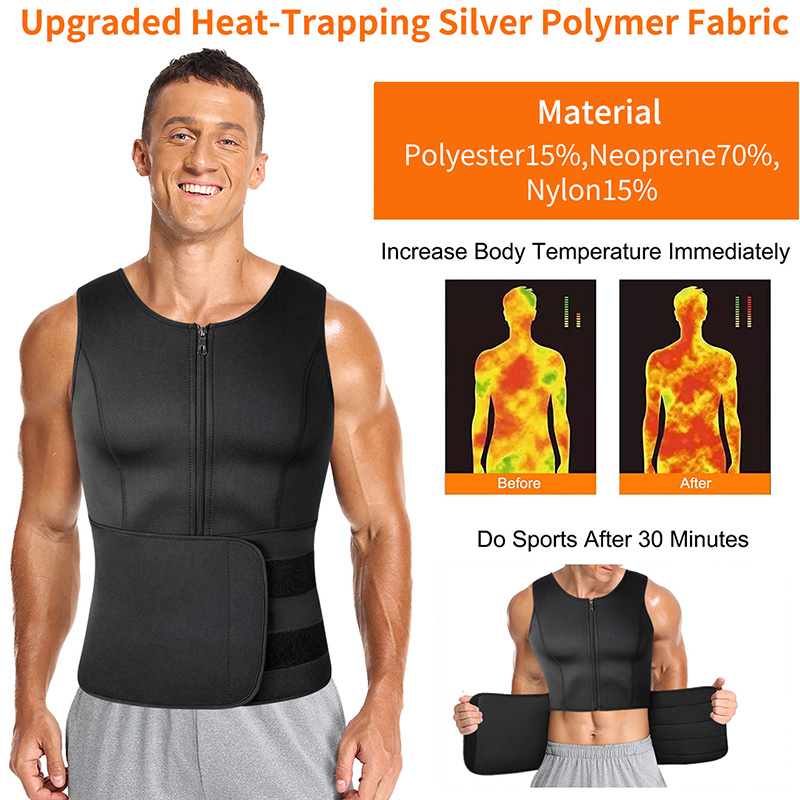 Men Neoprene Sauna Zipper Wais – Crossfit Weight Vest recenzja i cena