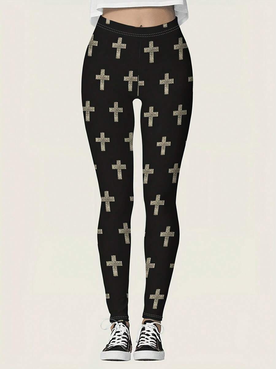 Womens High Waisted Cross Prin – Crossfit Yoga recenzja i cena